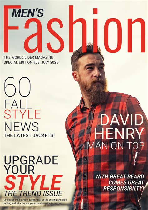 Mens Fashion Magazine Cover Template In Psd Indesign Word