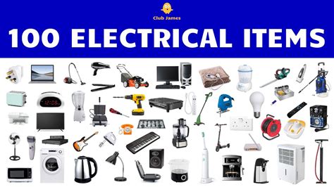 English Vocabulary 100 Electrical Items Youtube