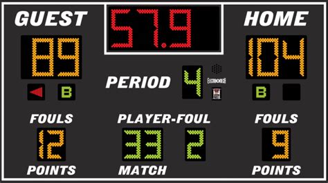 Model Lx2655 Basketball Scoreboard