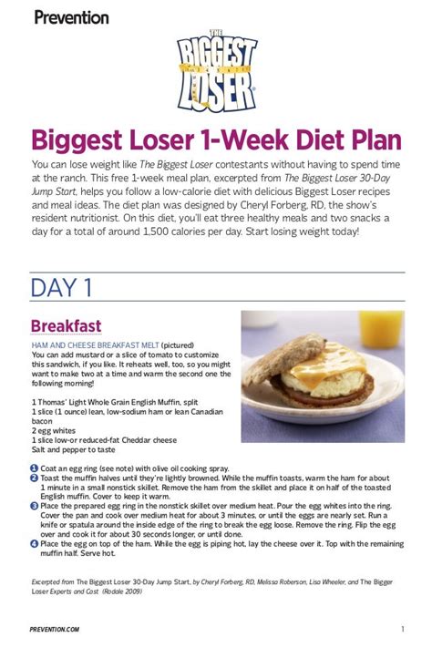 Biggest Loser Diet Photos