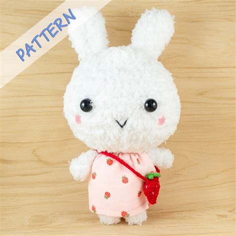 Fluffy Bunny Crochet Amigurumi Pattern Diy Stuffed Rabbit Etsy