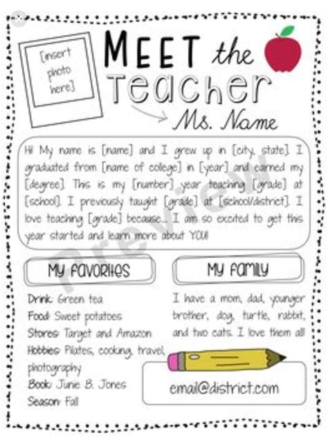 Meet The Teacher Letter Template Free Printable Templates