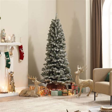 Balsam Fir 5ft Slim Frosted Christmas Tree