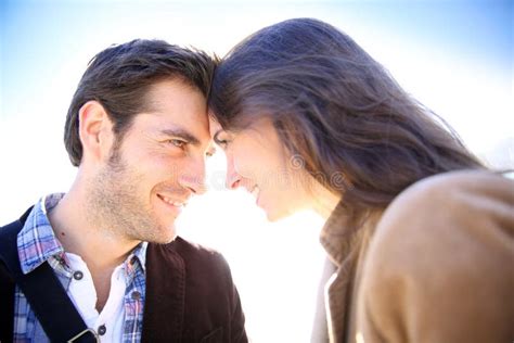 Loving Couple Looking At Each Other Stock Image Image Of Sunny Forehead 64672281