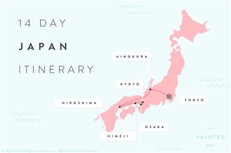 14 Day Japan Itinerary • The Painted Globe Japan Itinerary Japan
