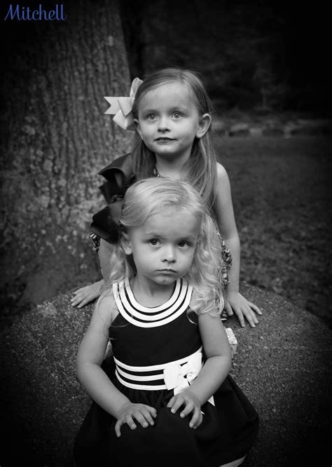 sisters in black and white photo session mitchell photography flower girl dresses photo