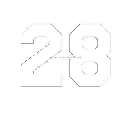 Free Jersey Printable 28 Number Stencil