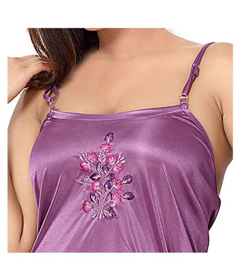 Buy Fashigo Womens 2 Piece Satin Nighty Free Size Online At Best Prices In India Snapdeal