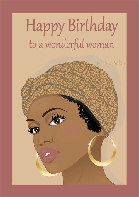 This Afrocentric Birthday Card For Women Shows The Face Of A Gorgeous African Happy Birthday