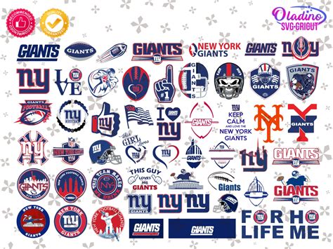 New York Giants Svg Bundle Nfl Logo Design For Cricut And More