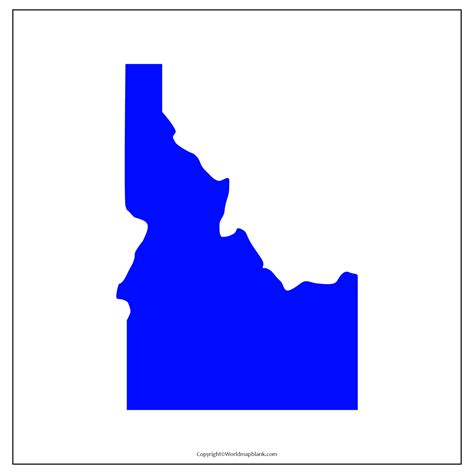 Printable Blank Map Of Idaho Outline Transparent Png Map