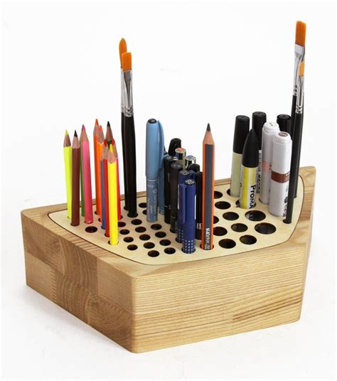 Pen Stand Pen Holder Wood Wooden Pencil Holder Wood Desk Etsy