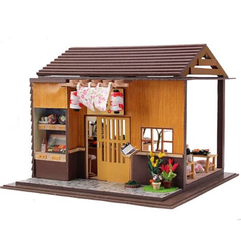 Japanese Zakka Style Sakura Sushi Bar Dollhouse With Furniture Novelty