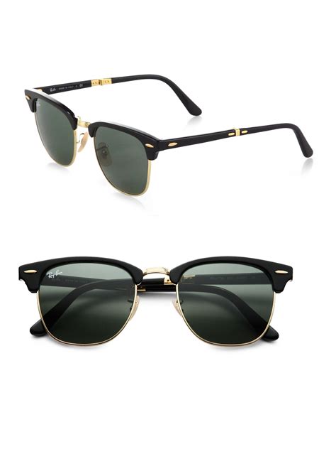 Lyst Ray Ban Folding Clubmaster Sunglasses In Black