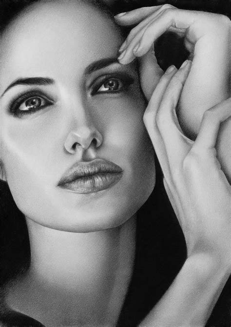 Angelina Jolie 2 By Loga90 Celebrity Drawings Realistic Drawings
