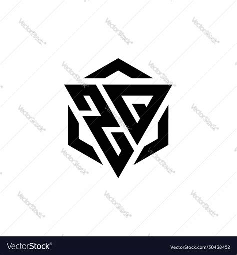 Zq Logo Monogram With Triangle And Hexagon Modern Vector Image