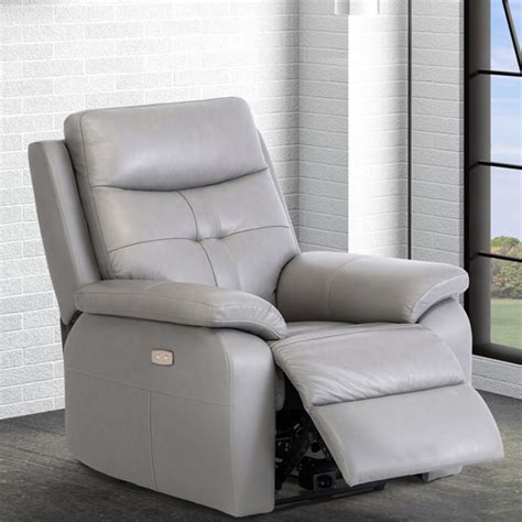 Sophia Faux Leather Electric Recliner Armchair In Grey Sale