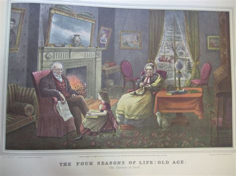 Vintage Currier And Ives America Color Print The Four Seasons Of Life