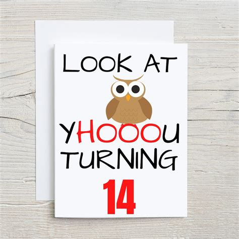 14th Birthday Card 14th Birthday Funny Birthday Card Etsy