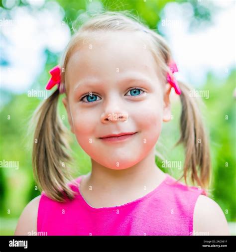 Summer Portrait Of Happy Cute Child Stock Photo Alamy