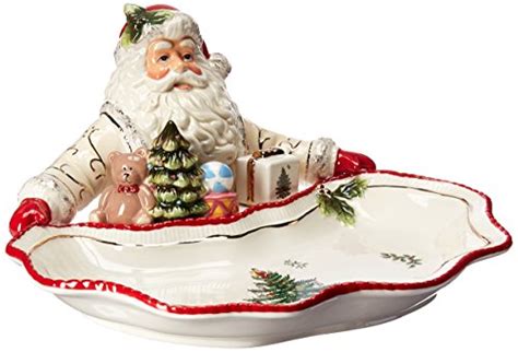 Spode Christmas Tree Santa Dish Gold Candy Appetizers Desserts Ebay