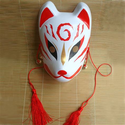 Peint à La Main Fox Masque Endulge Japonais Full Face Halloween Pvc