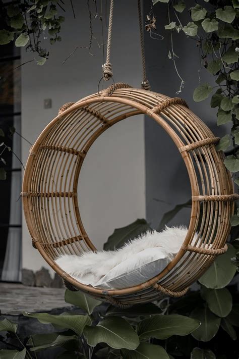 Hanging Chair Kai Rattan Swing Outdoor Swing Garden Decor Etsy