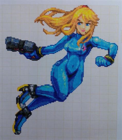 Pixel Art Super Smash Bros Zero Suit Samus By Paintpixelart On Deviantart