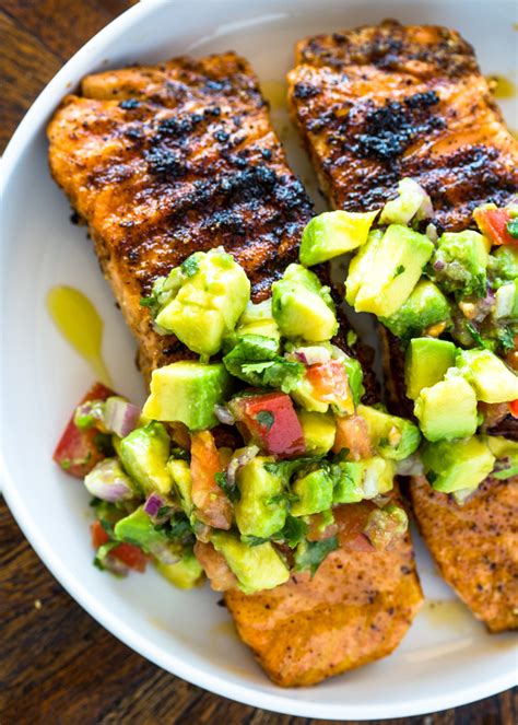 Salmon With Avocado Salsa Low Carb Paleo Whole30