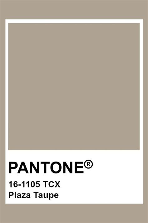 Pantone 16 1105 Tcx Plaza Taupe Pantone Colour Palettes Taupe Color