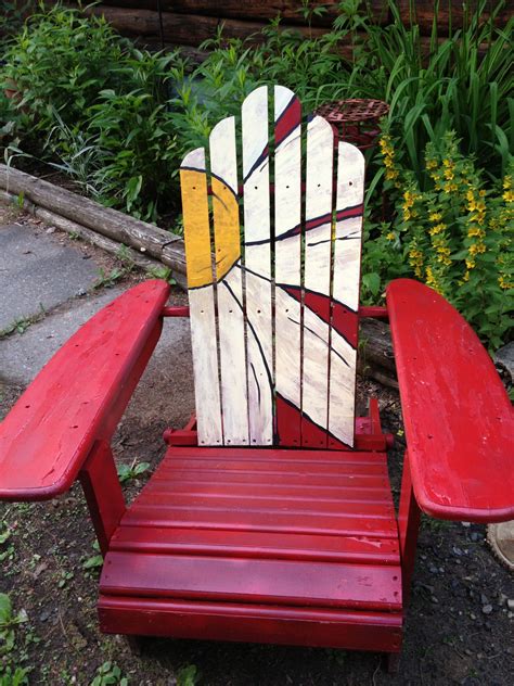 Tricked Out My Adirondack Chair By Painting A Giant Daisy On It