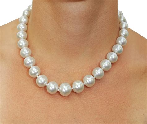 Certified 12 15mm White South Sea Pearl Necklace