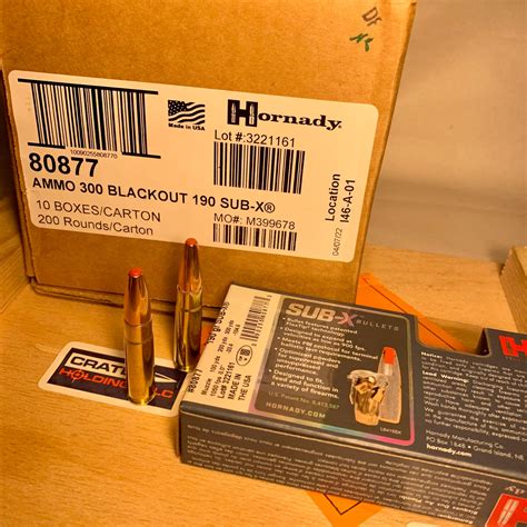 200 Round Case Hornady Sub X Subsonic 300 Aac Blackout Ammo 190gr 8