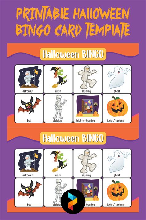 6 Best Printable Halloween Bingo Card Template