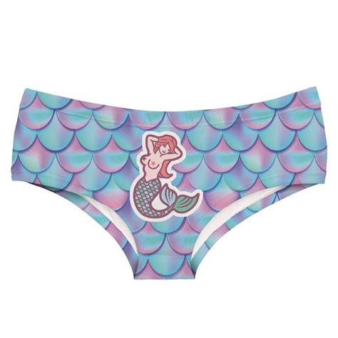 Leimolis Mermaid Scale Funny Print Sexy Hot Panties Female Kawaii Lovely Underwear Push Up