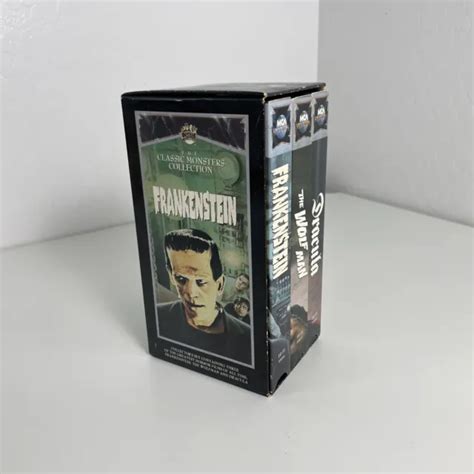 The Classic Monsters Collection Vhs Set Of Wolfman Dracula Frankenstein Picclick