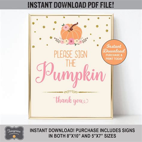 Sign The Pumpkin Sign Pumpkin Guestbook Sign Pumpkin Baby | Etsy | Baby shower pumpkin, Pumpkin ...