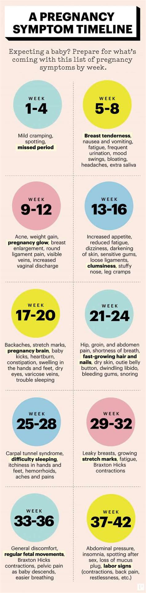 Pregnancy Symptoms Chart