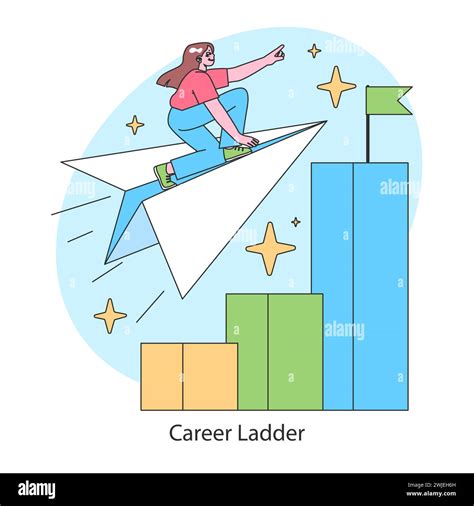 Career ladder. Ascent to success and goal achievement with ambition and