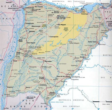 Map Of The Province Of Corrientes Argentina Ex