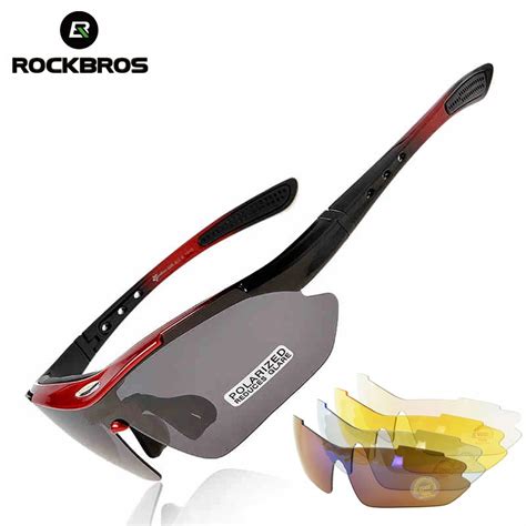Rockbros 5 Lens Polarized Bicycle Cycling Glasses Sports Sunglasses Goggles Men Women Mtb