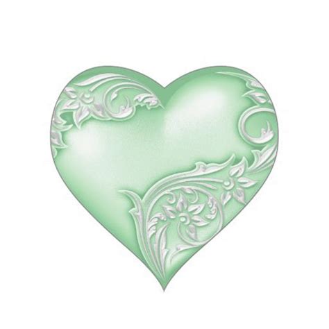 Heart Scroll Mint W White Decorative Heart Sticker Zazzle Heart