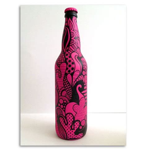 Bottle Art On Behance Bottle Art Beer Painting Diy Bottle Crafts