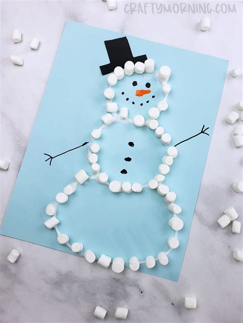 Marshmallow Snowman Craft Crafty Morning Snowman Crafts Preschool