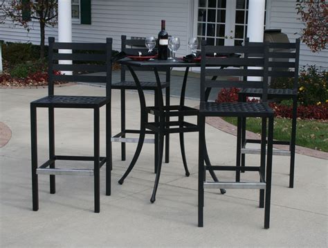 Ansley Luxury 4 Person All Welded Cast Aluminum Patio Furniture Bar