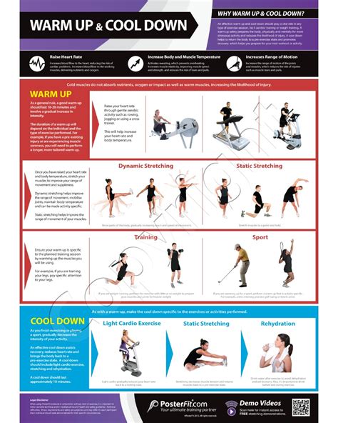 Warm Up Cool Down Exercise Wall Poster