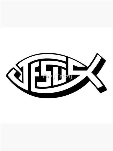 Jesus Fish Logo Art Print By Eazyteezy Redbubble
