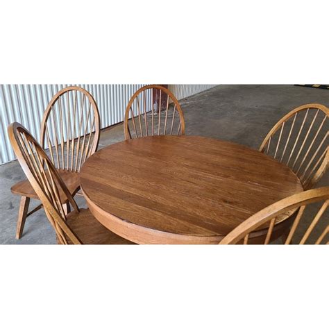 Broyhill Furniture Attic Heirlooms Dining Kitchen Set Solid Oak Table