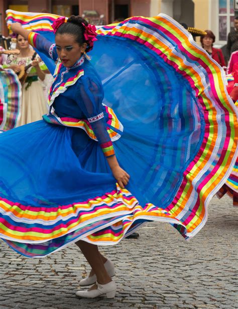 Dancing Woman In Traditional Mexican Dress Copyright Free Photo By M