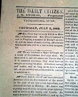 Civil War Newspaper Articles 1863
